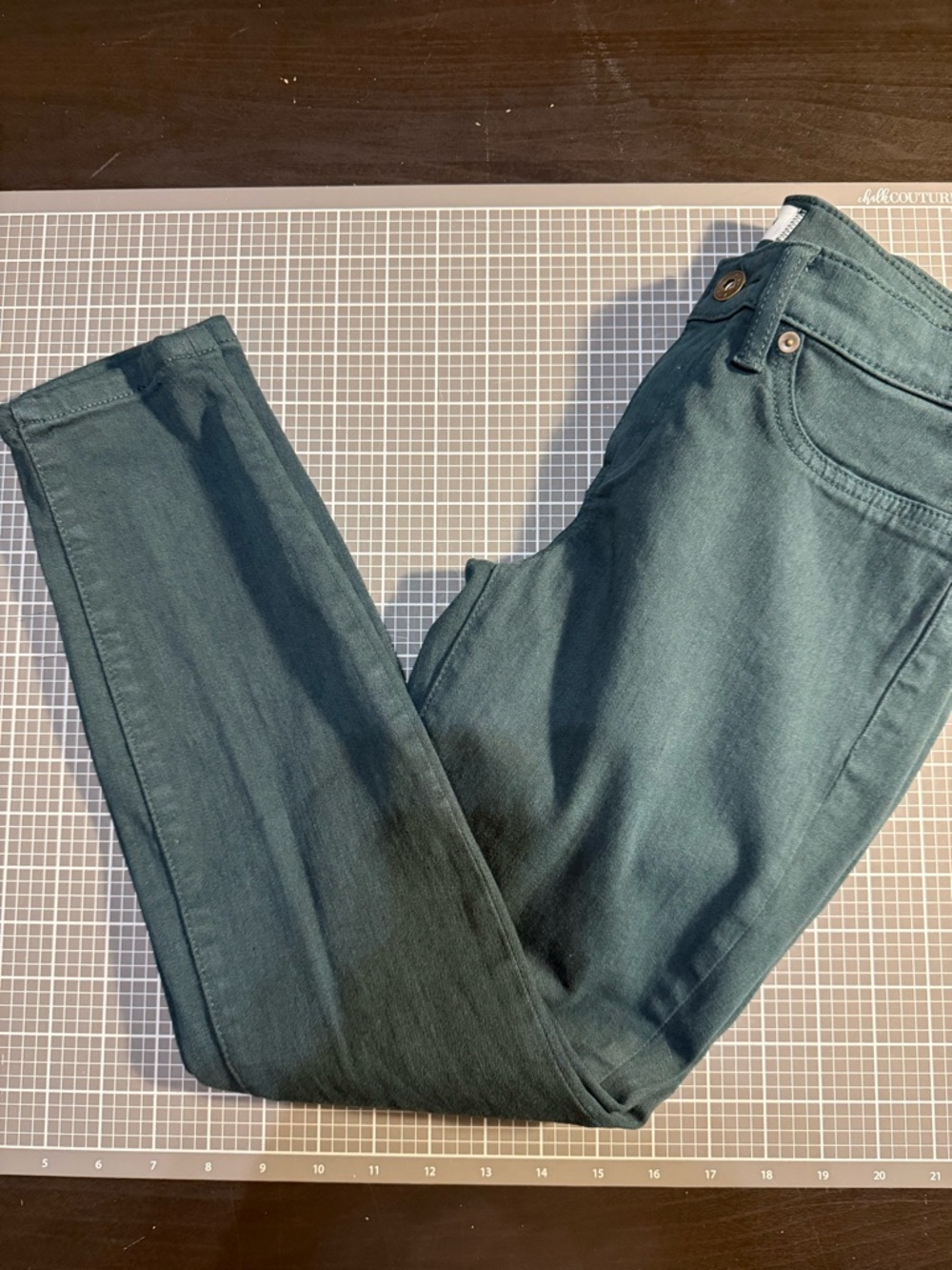 LILA RYAN Women's Straight Leg Jeans in Teal Green